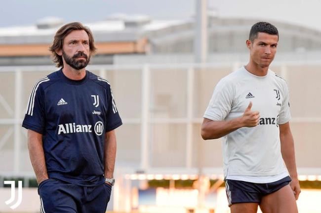 Pirlo y Cristiano Ronaldo