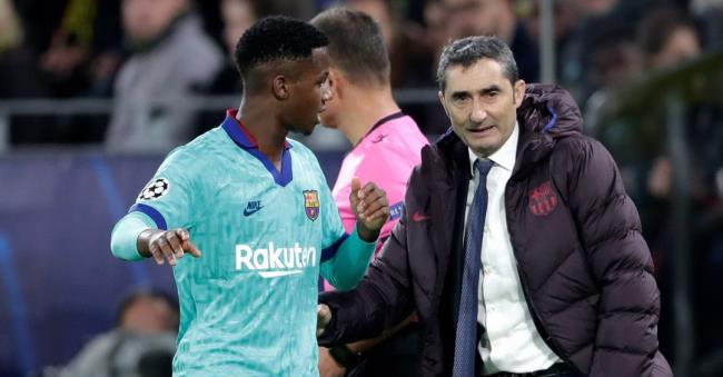 Ernesto Valverde y Ansu Fati