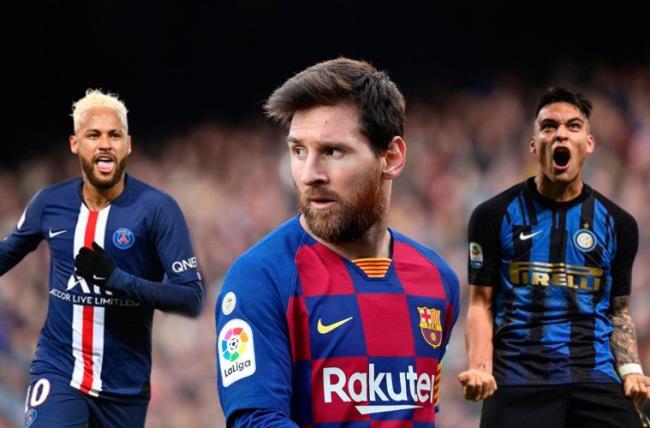 Neymar, Messi y Lautaro