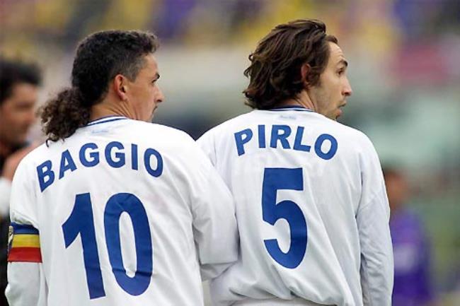 Roberto Baggio y Andrea Pirlo