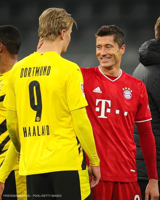 Haaland y Lewandowski 