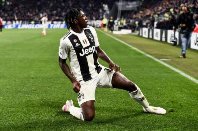 Moise Kean con la Juventus