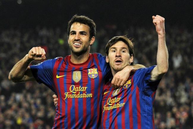 Cesc Fàbregas y Messi