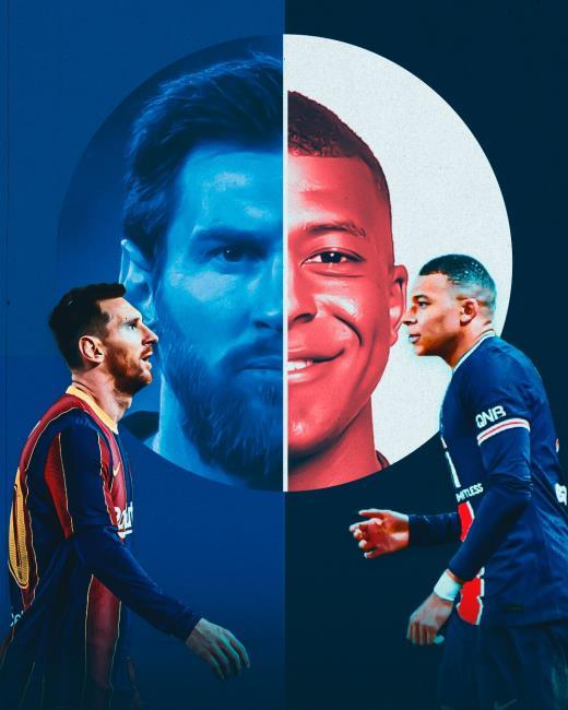 Leo Messi y Kylian Mbappé