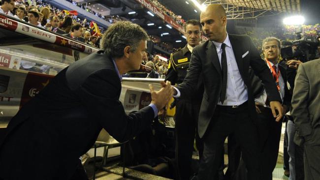 Mou y Pep en la final de Copa del Rey de 2011