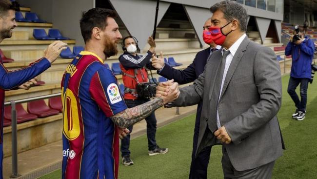Leo Messi y Joan Laporta