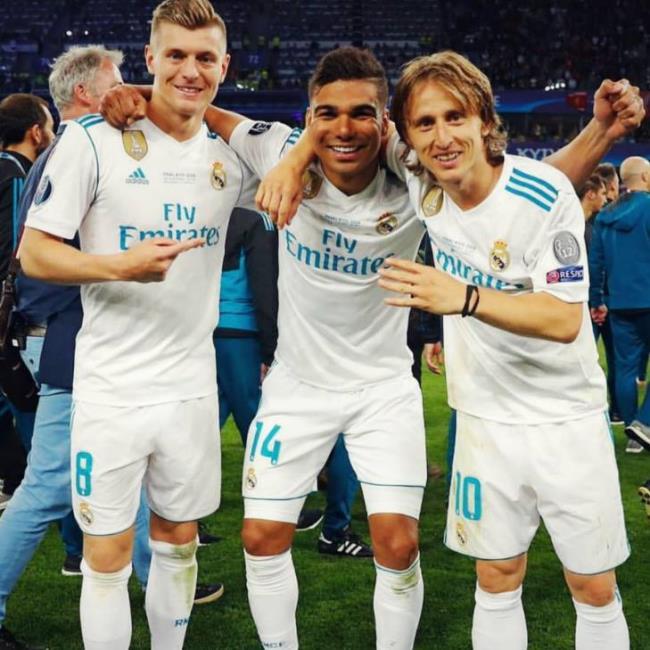 Kroos, Casemiro y Modric