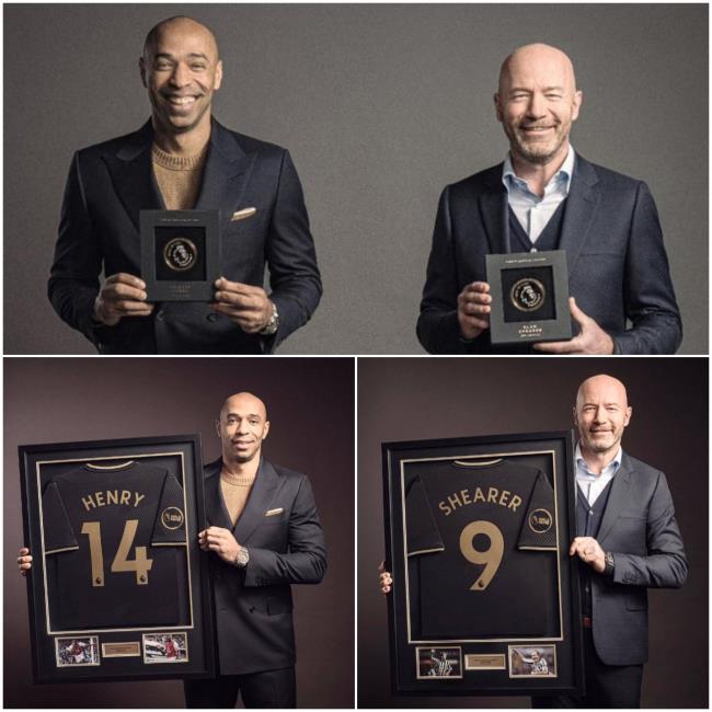 Thierry Henry y Alan Shearer salón de la fama