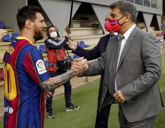 Leo Messi y Joan Laporta