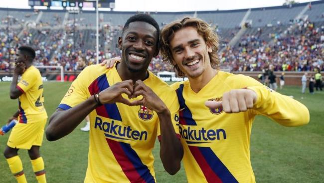 Ousmane Dembélé y Antoine Griezmann