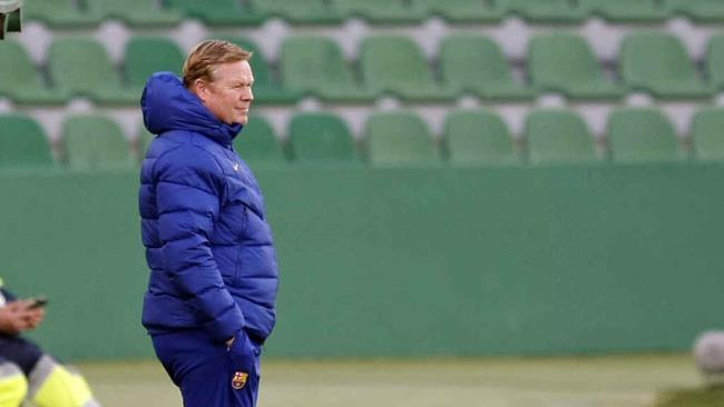 Koeman en un partido del Barça esta temporada