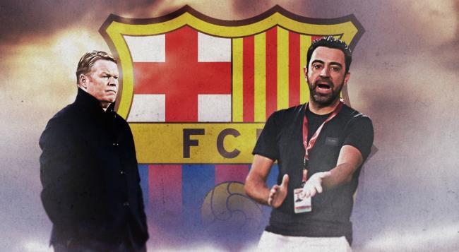 Koeman y Xavi Hernández 