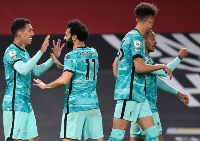 Celebración del Liverpool en Old Trafford