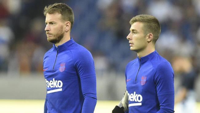 Neto e Iñaki Peña en un entrenamiento con la primera plantilla