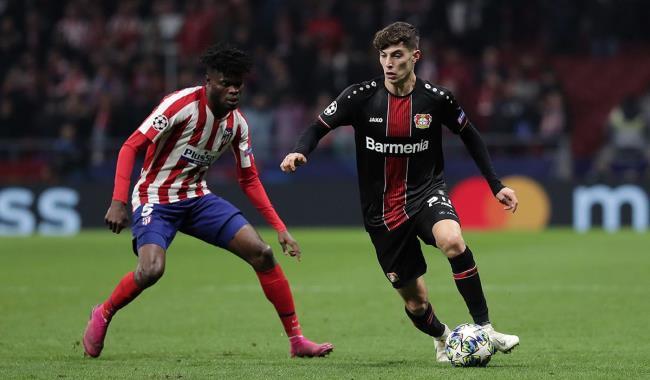 Havertz en un partido de Champions con el Leverkusen