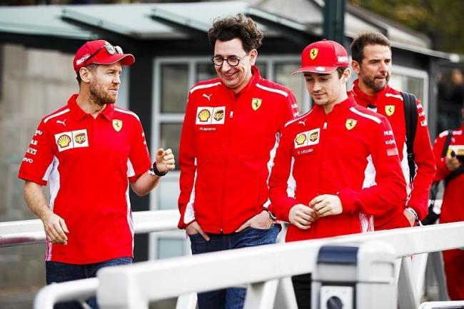 Binotto, Vettel y Leclerc