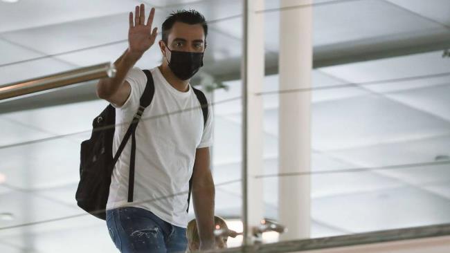 Xavi Hernández a su llegada a Barcelona a finales de mayo