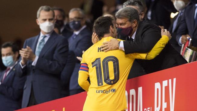 Leo Messi y Joan Laporta