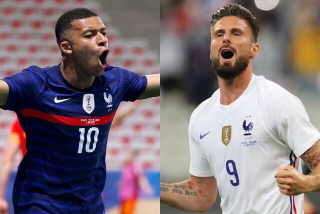 Kylian Mbappé y Olivier Giroud