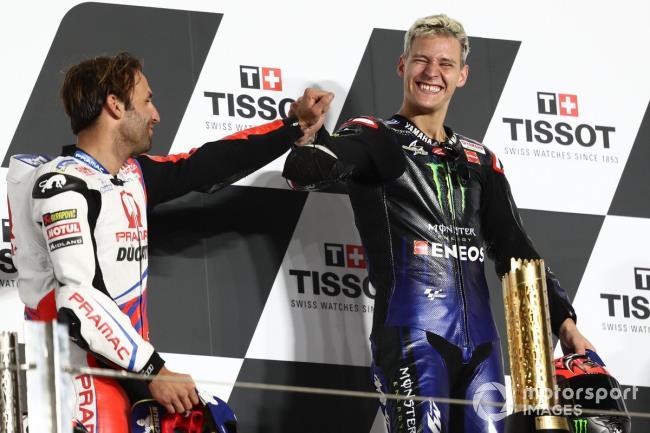 Quartararo y Zarco en uno de los podiums del Mundial de Moto GP