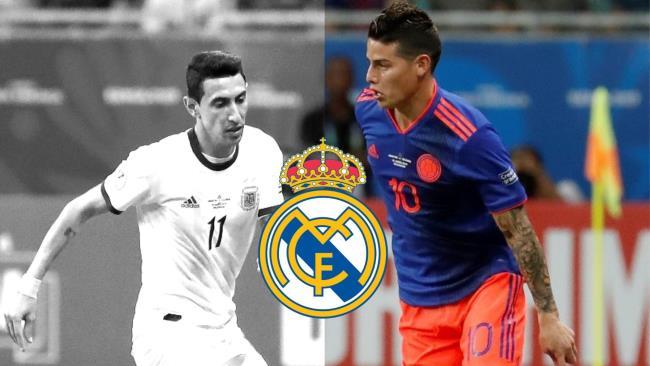 Di María y James Rodríguez