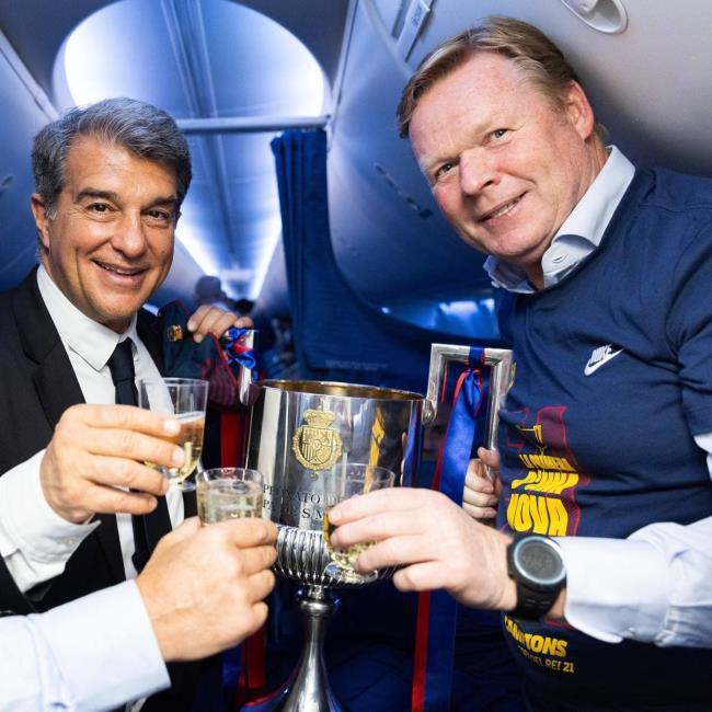 Joan Laporta y Ronald Koeman
