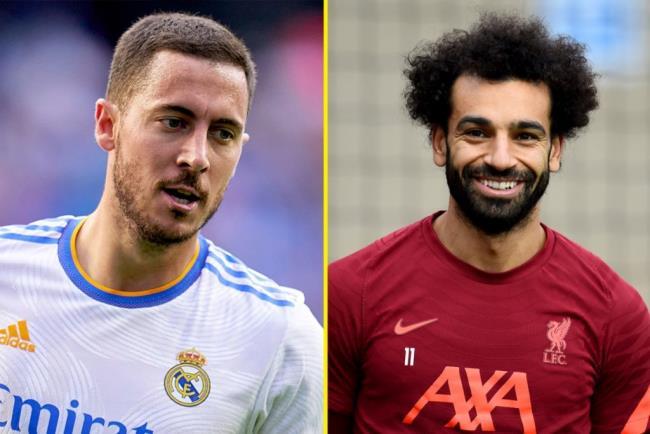 Eden Hazard y Mohamed Salah