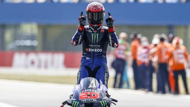 Quartararo celebrando su primer gran título en Moto GP