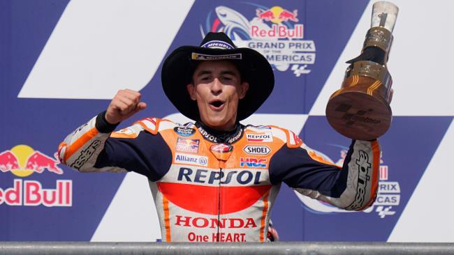 Márquez celebrando este año su victoria en el GP de Las Américas