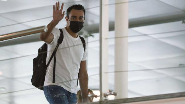 Xavi Hernández a su llegada a Barcelona el pasado sábado
