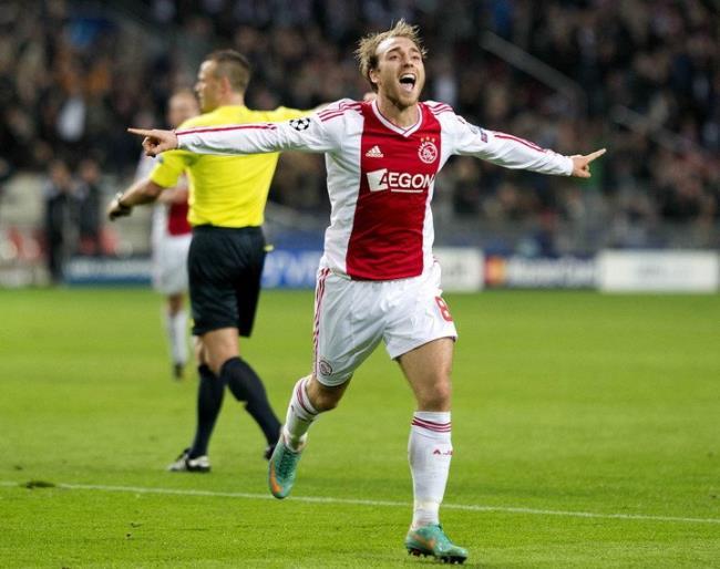 Eriksen en su anterior etapa con el Ajax de Amsterdam
