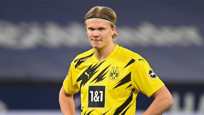 Haaland en un partido durante esta temporada