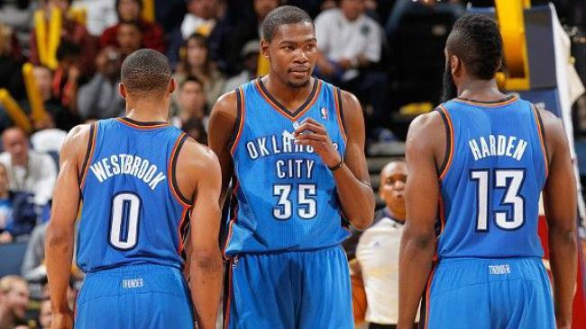 Westbrook, Durant y Harden