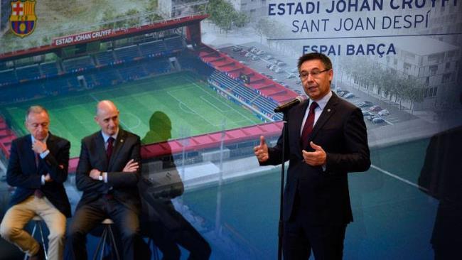Bartomeu presentando el Nuevo Estadio Johan Cruyff