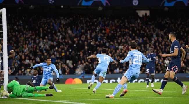 City marcando gol la pasada semana en Champions al PSG