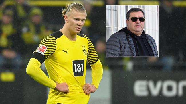 Erling Haaland y Mino Raiola