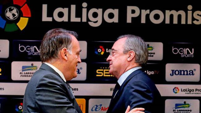 Tebas y Florentino en un encuentro 