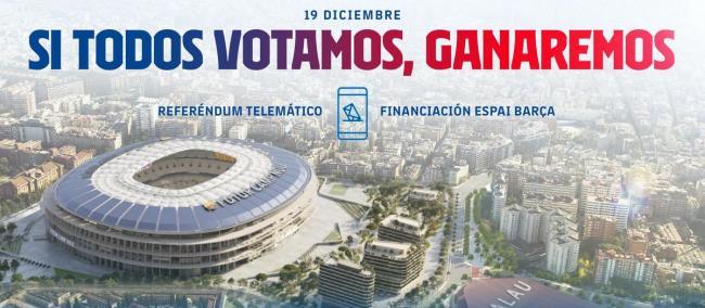 Imagen con la que se informa e incita al socio culé a votar mañana domingo