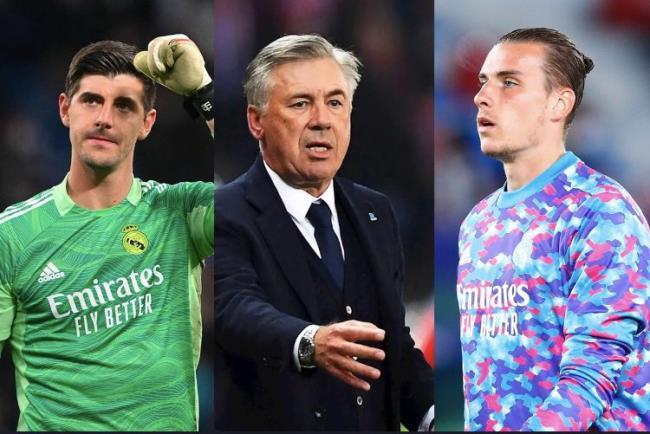 Courtois, Ancelotti y Lunin
