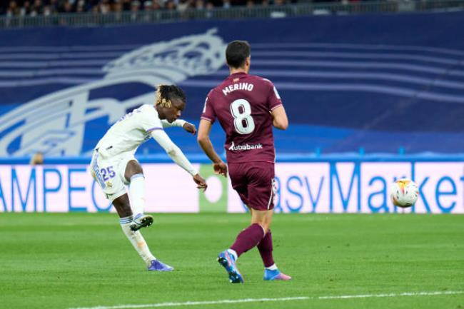 Camavinga en el encuentro ante la Real Sociedad