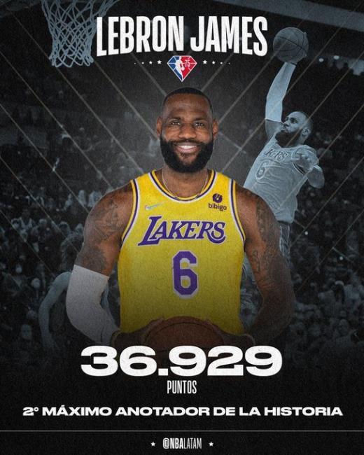 LeBron James, segundo máximo anotador de la historia