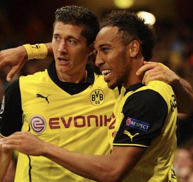 Lewandowski y Aubameyang en el Borussia Dortmund