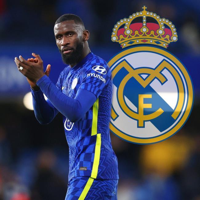 Montaje de Antonio Rüdiger con el escudo del Real Madrid