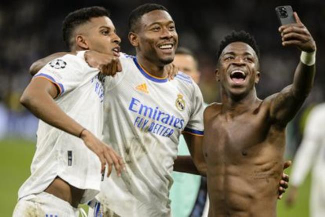 Rodrygo, Alaba y Vinicius Jr