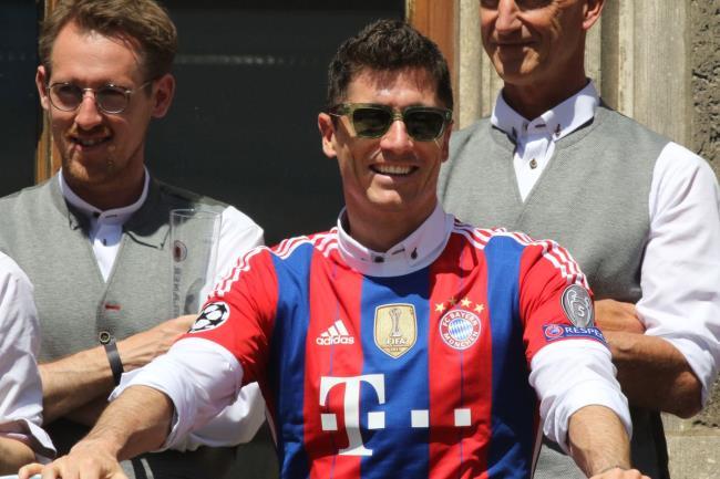 Lewandowski en la celebración del título de la Bundesliga