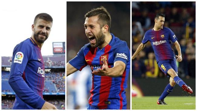 Piqué, Jordi Alba y Busquets