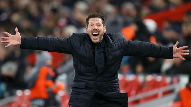 Simeone celebrando una victoria