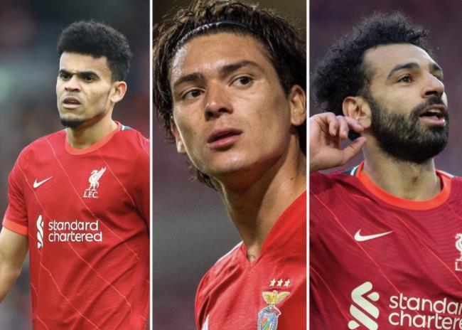 Salah, Darwin Núñez y Luis Díaz