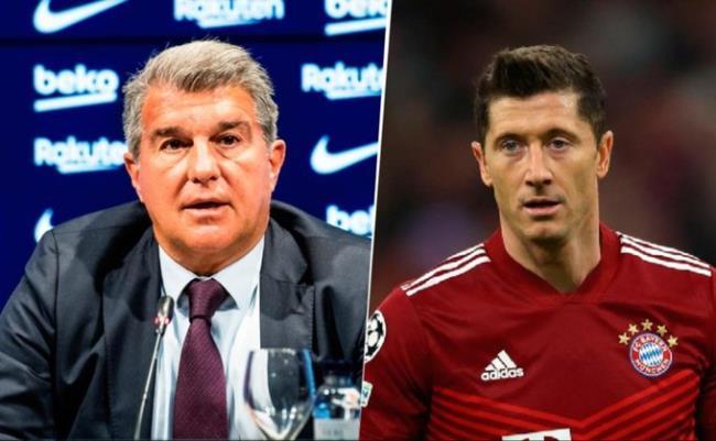 Lewandowski y Joan Laporta