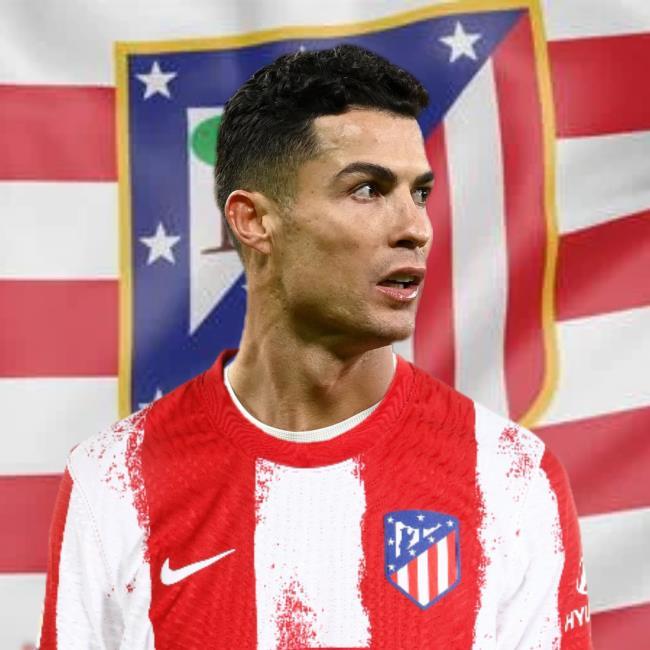 Montaje de Cristiano Ronaldo con la camiseta del Atlético de Madrid